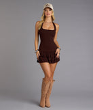 All In The Flirt Halter Mini Dress