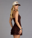 All In The Flirt Halter Mini Dress