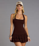 All In The Flirt Halter Mini Dress