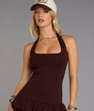 All In The Flirt Halter Mini Dress