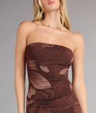 Falling For Floral Strapless Midi Dress