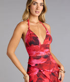 Unforgettably Bold Abstract Mesh Mini Dress