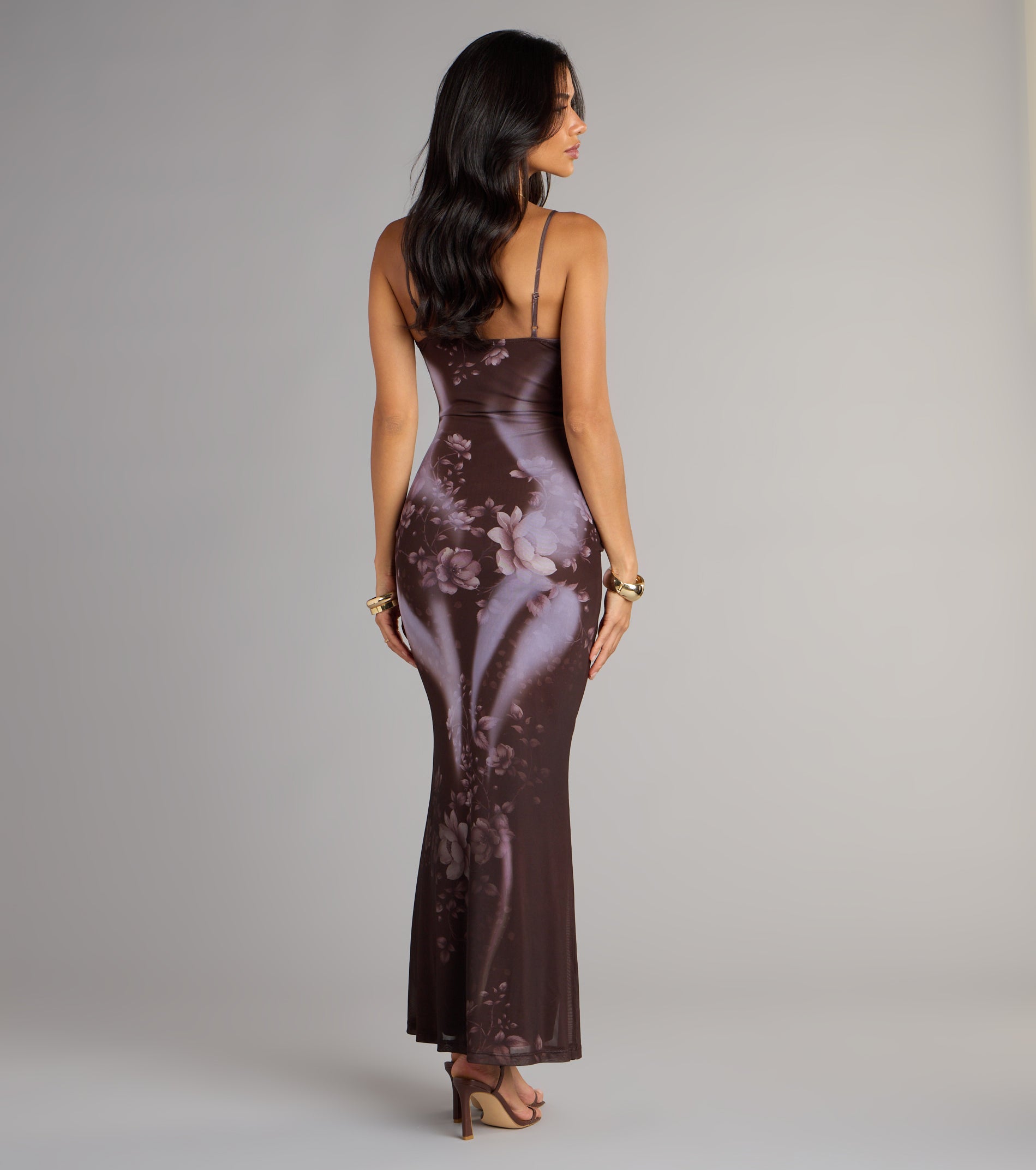 Moonlit Bloom Abstract Floral Maxi Dress | Windsor