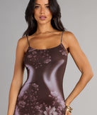 Moonlit Bloom Abstract Floral Maxi Dress