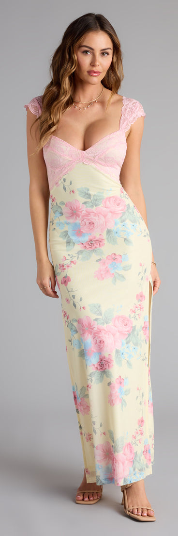 Garden Party Chic Lace Floral Maxi Dress