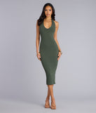 The Chic Cutie Ribbed Knit Halter Midi Dress is your new go-to Windsor dress—effortless, versatile, and made to update your fall style in seconds.