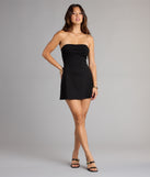 Cute Girl Era Strapless Ponte Mini Dress