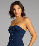 Untamed Denim Strapless Mini Dress