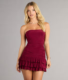 Flirt Alert Strapless Ruffle Mini Dress