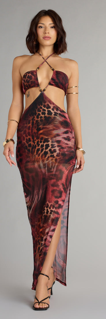 The Untamed Allure Animal Print Cutout Maxi Dress is your new go-to Windsor dress—effortless, versatile, and made to update your fall style in seconds.