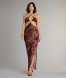 Untamed Allure Animal Print Cutout Maxi Dress