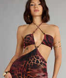 Untamed Allure Animal Print Cutout Maxi Dress