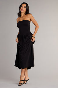 simple elegance dress Easy Elegance A-Line Maxi Dress in Black | Size: XS | Knit Fabric