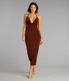 The Chic Paradise Halter Open Back Slit Midi Dress is your new go-to Windsor dress—effortless, versatile, and made to update your fall style in seconds.