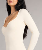Cozy Allure Long Sleeve Slit Midi Dress