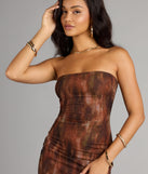 High Drama Abstract Mesh Maxi Dress