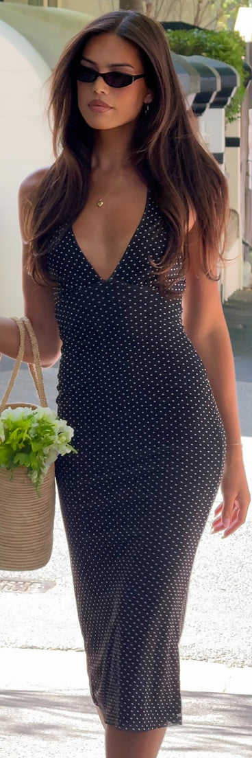 Retro Romance Halter Midi Dress