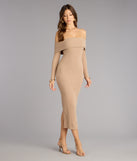The Effortless Aura Long Sleeve Midi Dress is your new go-to Windsor dress—effortless, versatile, and made to update your fall style in seconds.
