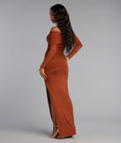 Off-The-Shoulder Moments Slit Maxi Dress