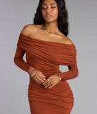 Off-The-Shoulder Moments Slit Maxi Dress
