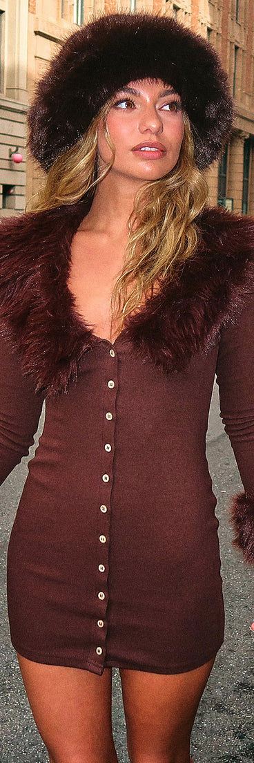 Luxe Moments Removable Faux Fur Mini Dress