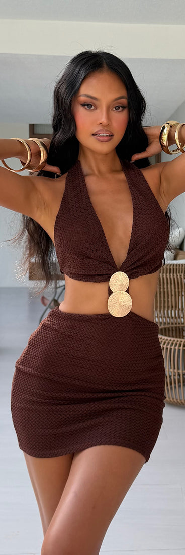 Undeniable Allure Halter Cutout Mini Dress