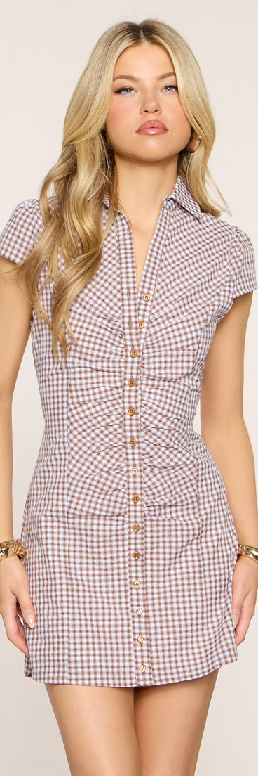Simple Charm Gingham Mini Dress