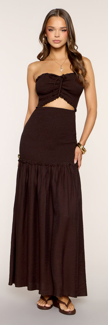Brown Sugar Breeze Cutout Maxi Dress
