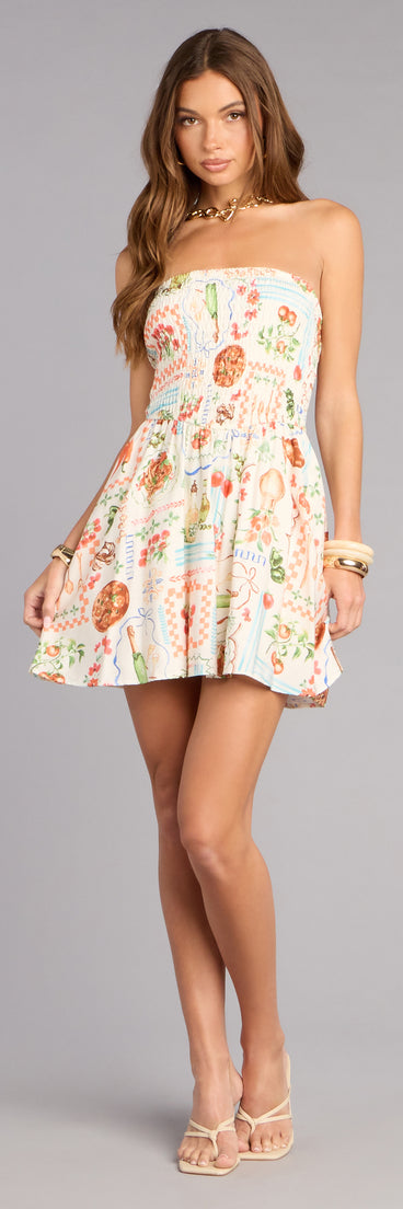 Spritz And Plans Strapless Mini Dress