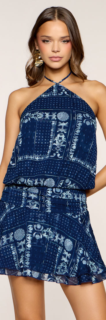 Blue Skies And Late Nights Mini Dress
