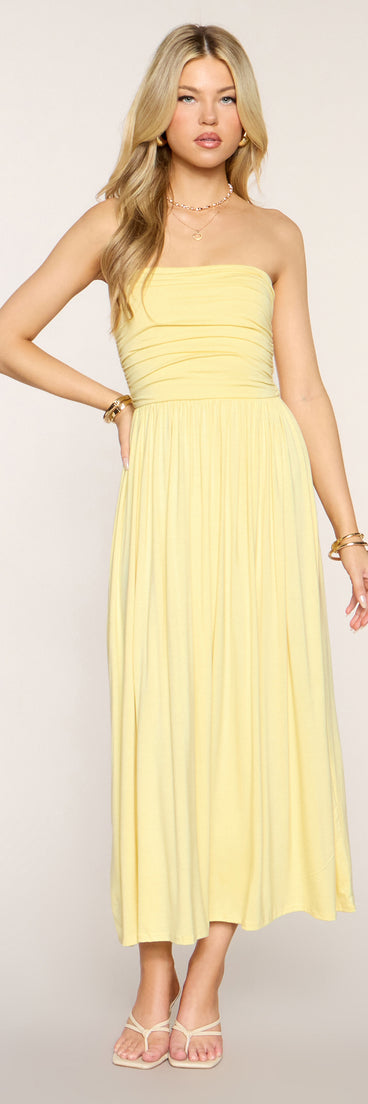 Weekend Glow A-Line Midi Tube Dress