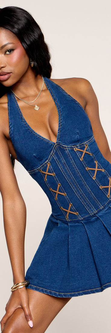 Serving Sweetness Denim Mini Dress