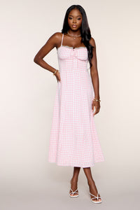 gingham a line dress Estelle Blue Gingham Cotton Dress | Dresses