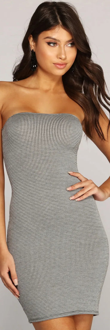 Girly In Gingham Tube Dress