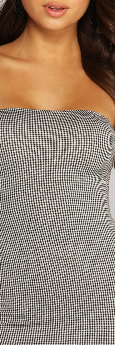 Girly In Gingham Tube Dress