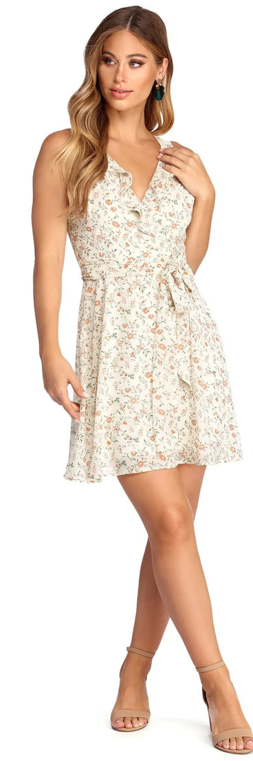 Ruffled In Florals Sleeveless Dress