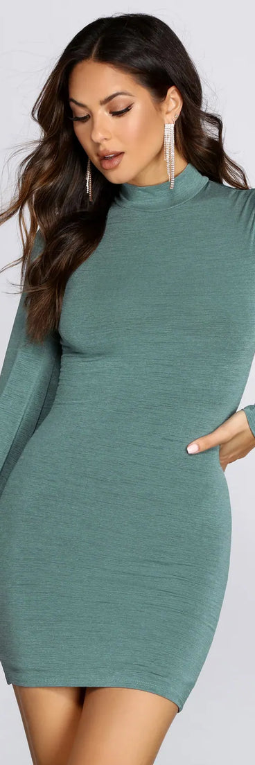 It Girl Mock Neck Mini Dress