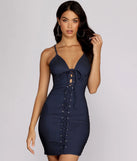 Lattice Status Lace-Up Dress