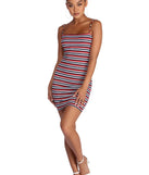 Tie Breaker Striped Mini Dress