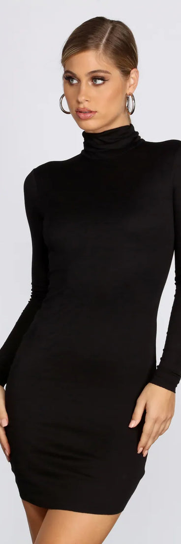 Get On Knit Long Sleeve Dress