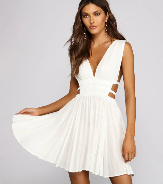 Lovely In Linen Sleeveless Skater Dress