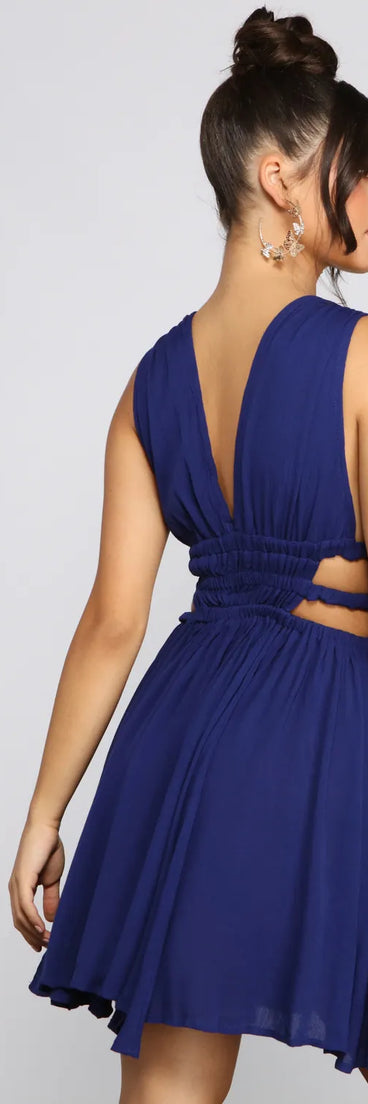 Trendy Cutout Gauze Knit Skater Dress