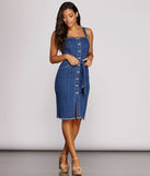 Denim Darling Button Midi Dress