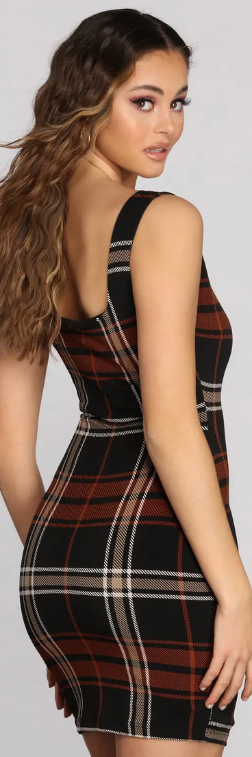 Precious In Plaid Mini Dress