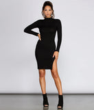Basic Ribbed Knit Midi Dress