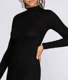 Basic Ribbed Knit Midi Dress