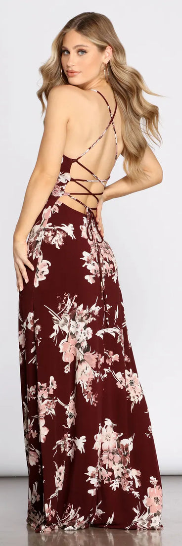 Fine In Florals High Neck Maxi Dress