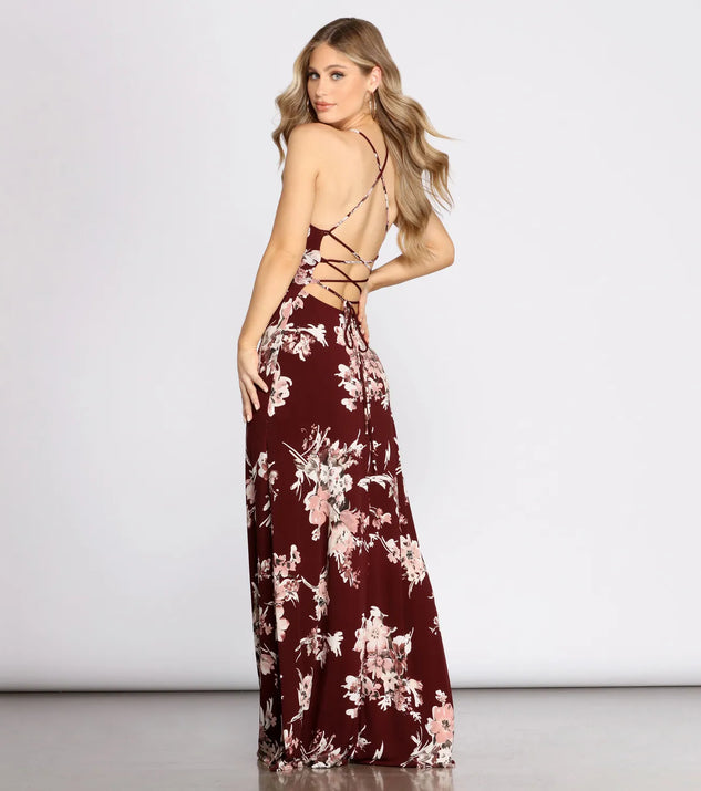 Fine In Florals High Neck Maxi Dress