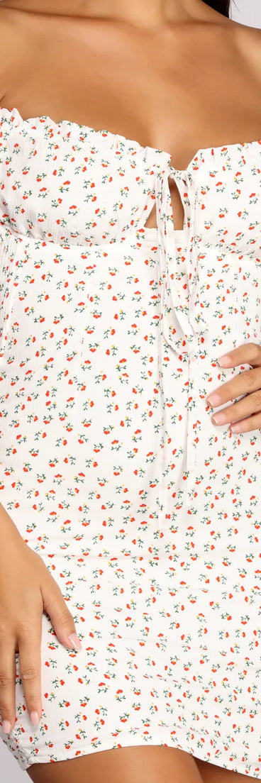 Smocked In Ruffles Mini Dress