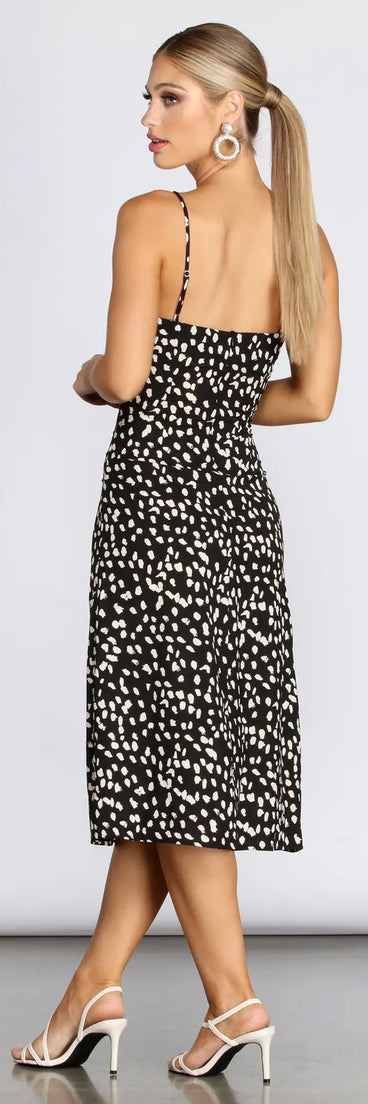 Spot On A-Line Midi Dress